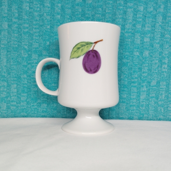Vintage Seyei Japan Mugs Fine China Cups Footed Porcelain Coffee Tea Fruit - Picture 10 of 15